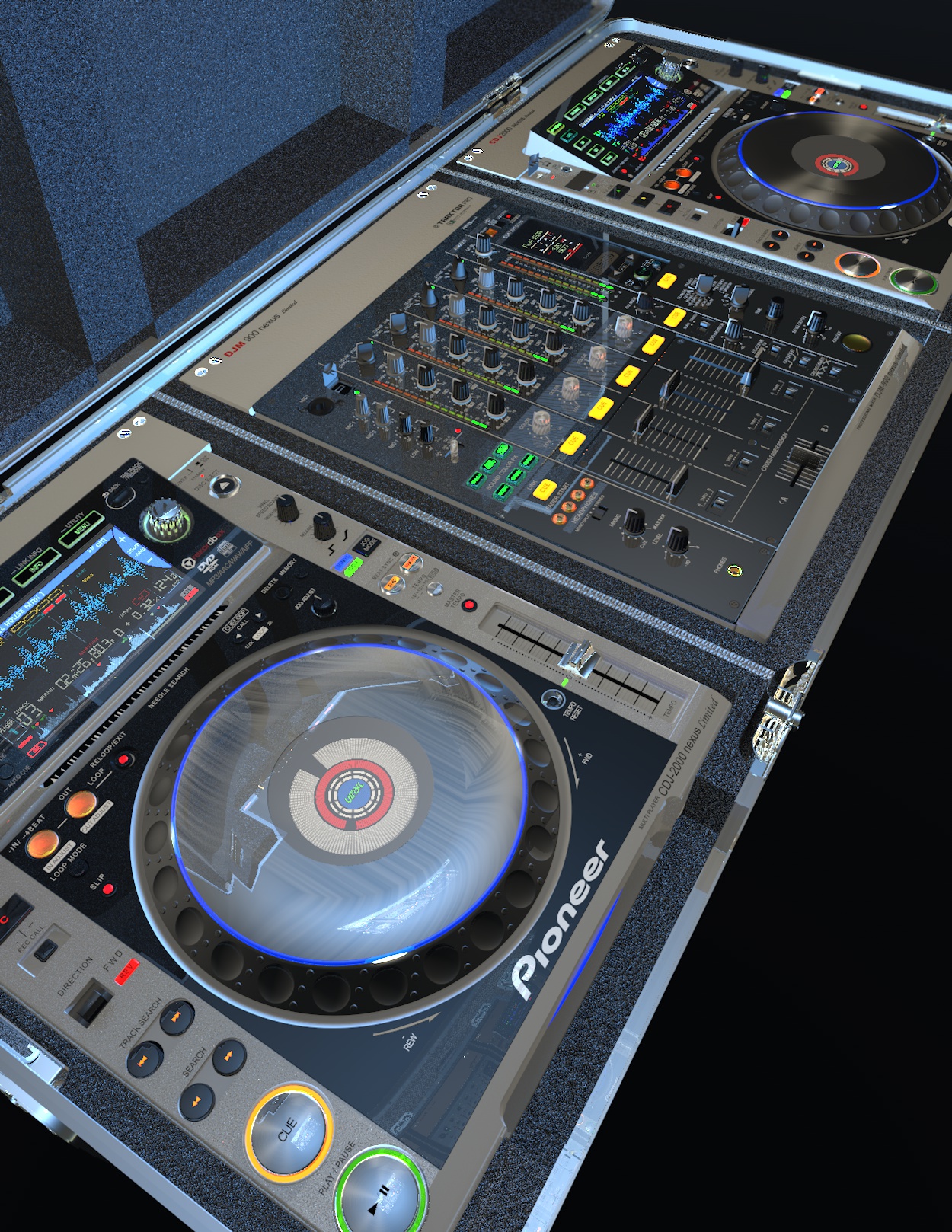 Pro DJ Equipment Workstation Flightcase Digital CDJ & RMX Pioneer by