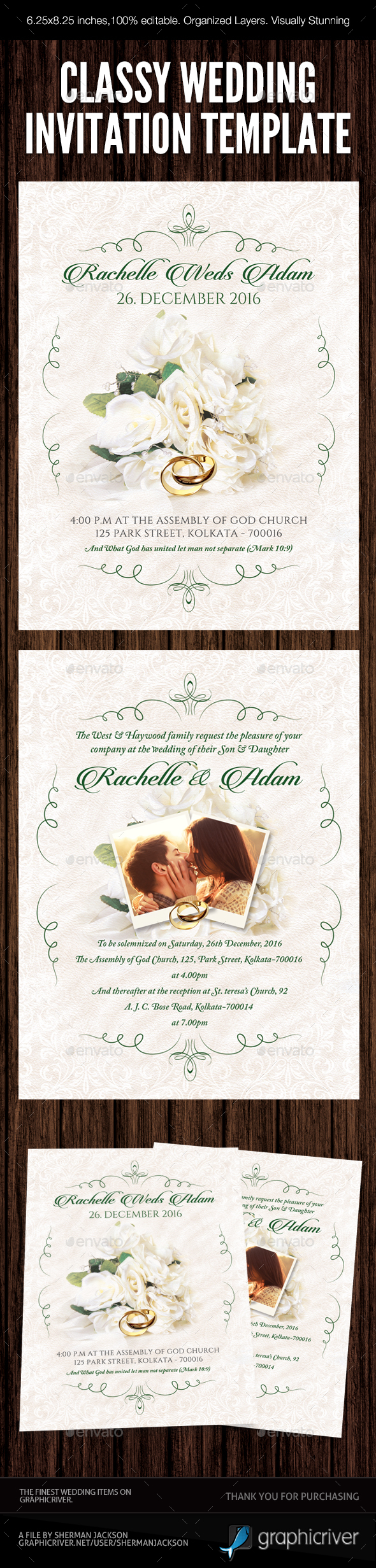 Classy Wedding Invitation 03 - Weddings Cards & Invites