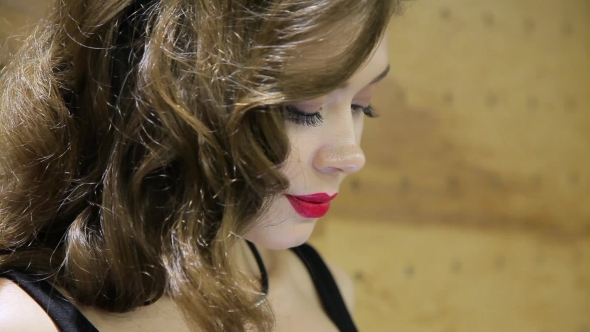 Beautiful Girl With Good Make Up Smiling