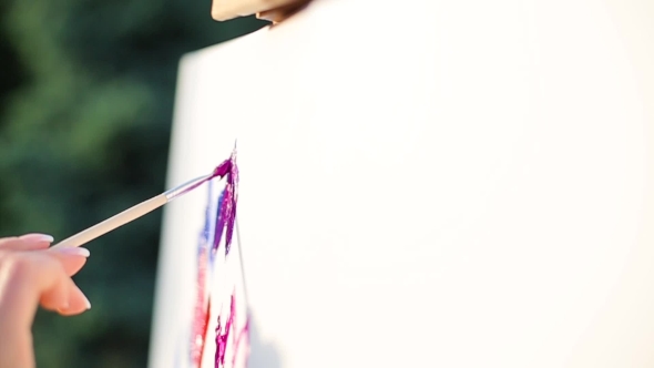 Painting On An Easel 