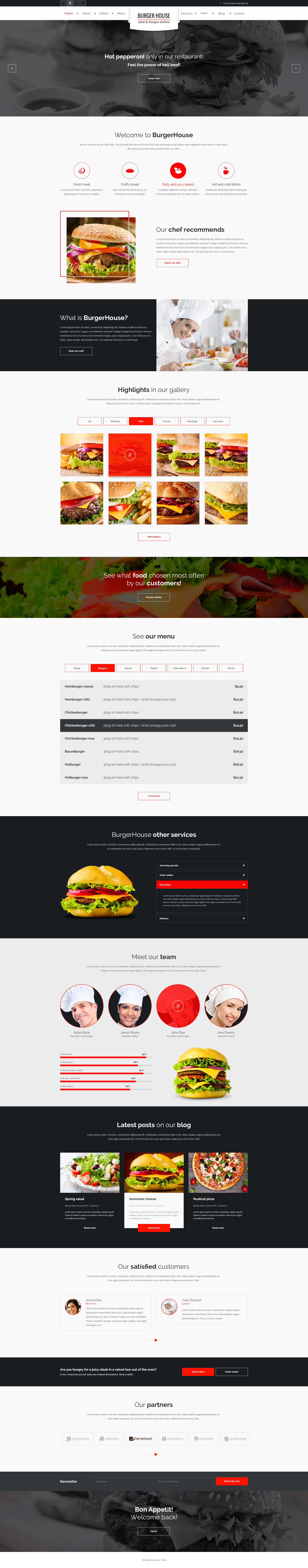 BurgerHouse – Restaurant – Responsive PSD Template by artbart | ThemeForest