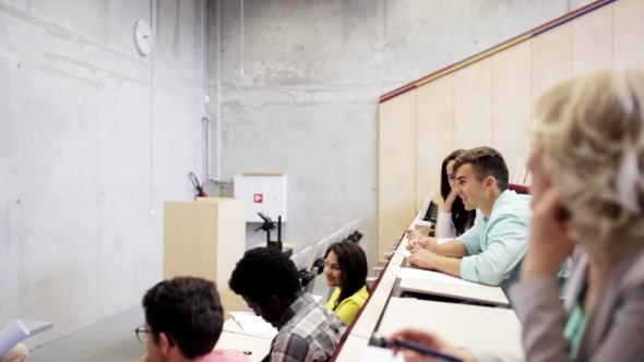 Group Of Students And Teacher Talking On Lecture, Stock Footage | VideoHive