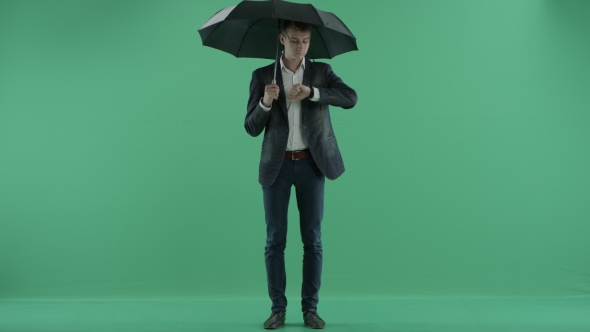 a Man With Umbrella alt
