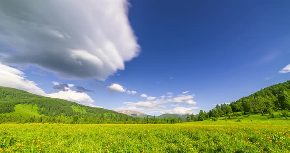 Mountain Meadow Timelapse at the Summer or Autumn Time alt