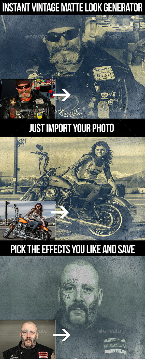 Instant Vintage Matte Look Generator - Miscellaneous Photo Templates