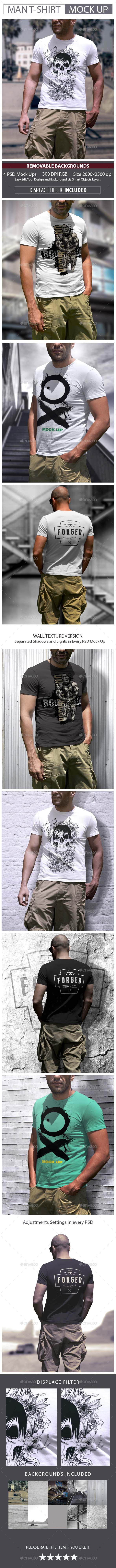 Man T-Shirt Mock Up - T-shirts Apparel