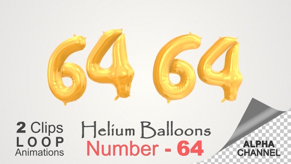 Celebration Helium Balloons With Number – 64