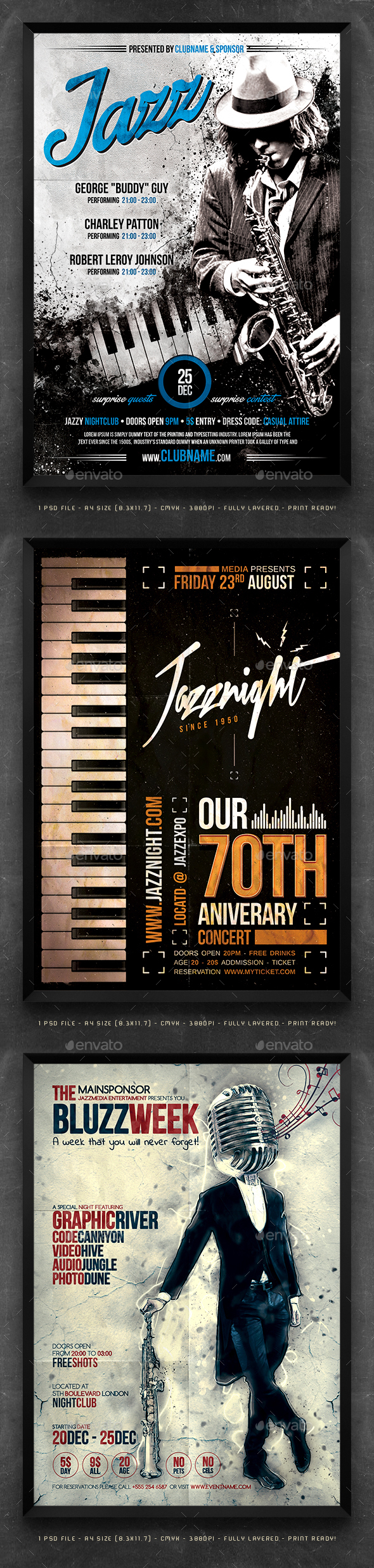 Jazz Flyer / Poster Bundle Vol.1 - Concerts Events