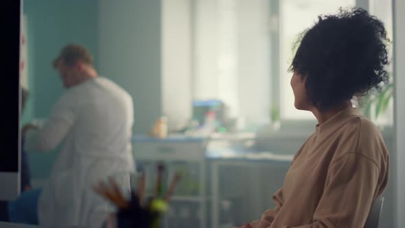 Doctor Pediatrician Conduct General Medical Checkup Teen Girl in Modern Clinic alt