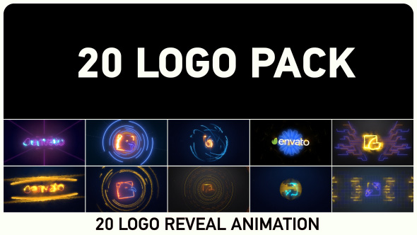 20 Energy Neon Logo Pack