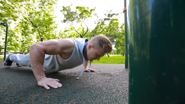 Man Pressed On The Playground