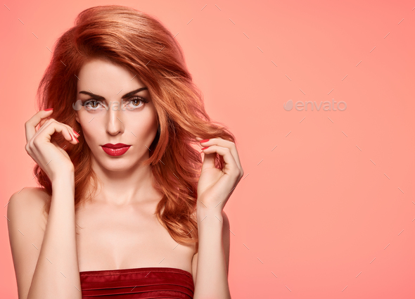 Redhead, Natural Makeup. Skincare - Stock Photo - Images