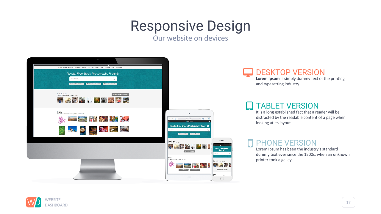 website dashboard google slides presentation by adriandragne