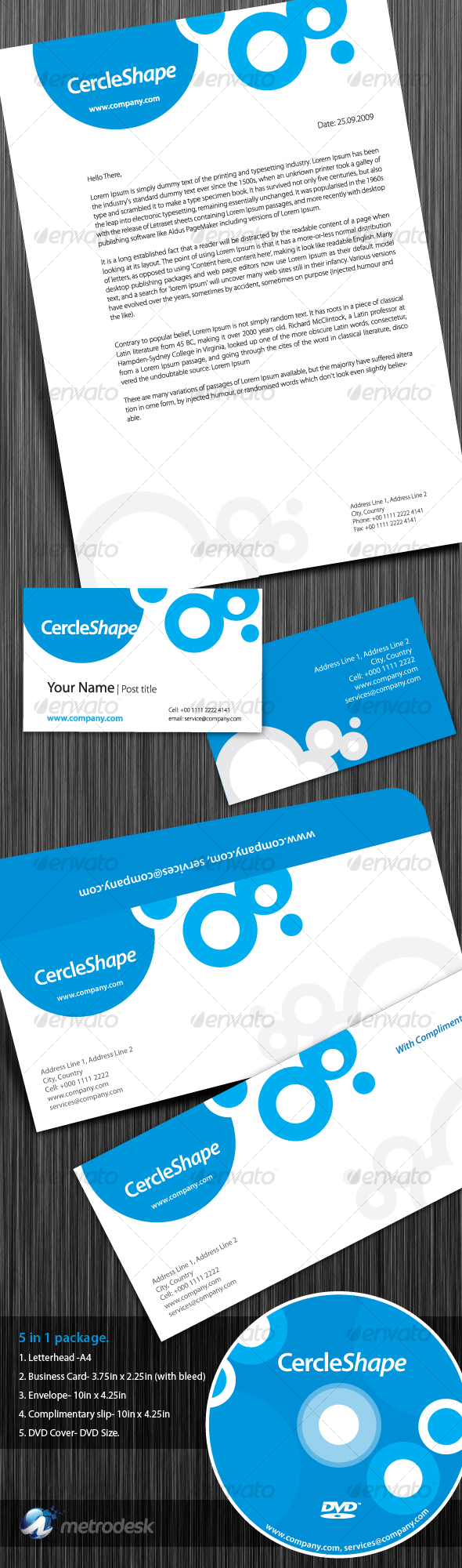 CercleShape Corporate Identity - Stationery Print Templates