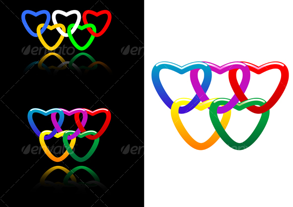 Set of abstract heart symbols - Decorative Vectors