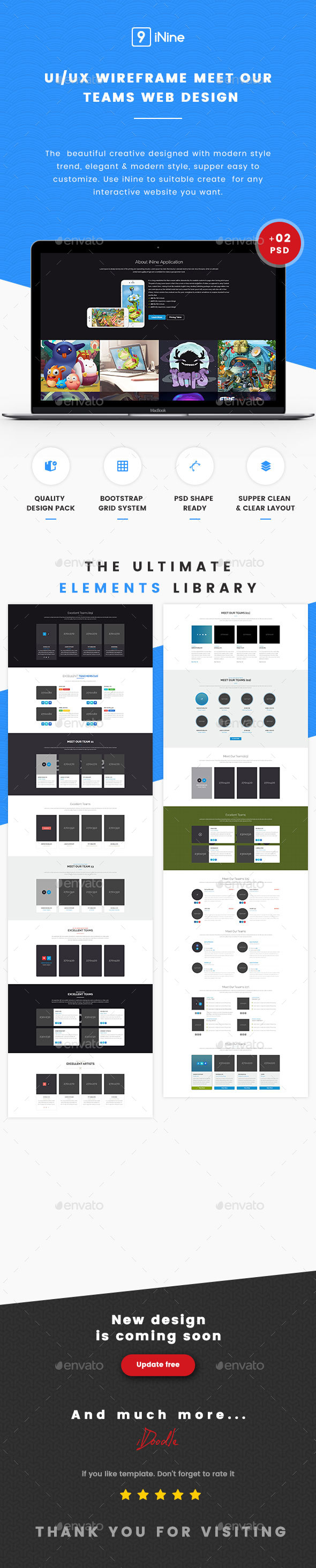 UI Kits Wireframe Meet Our Teams - 02 PSD - User Interfaces Web Elements