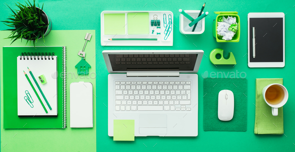 Green creative desktop - Stock Photo - Images