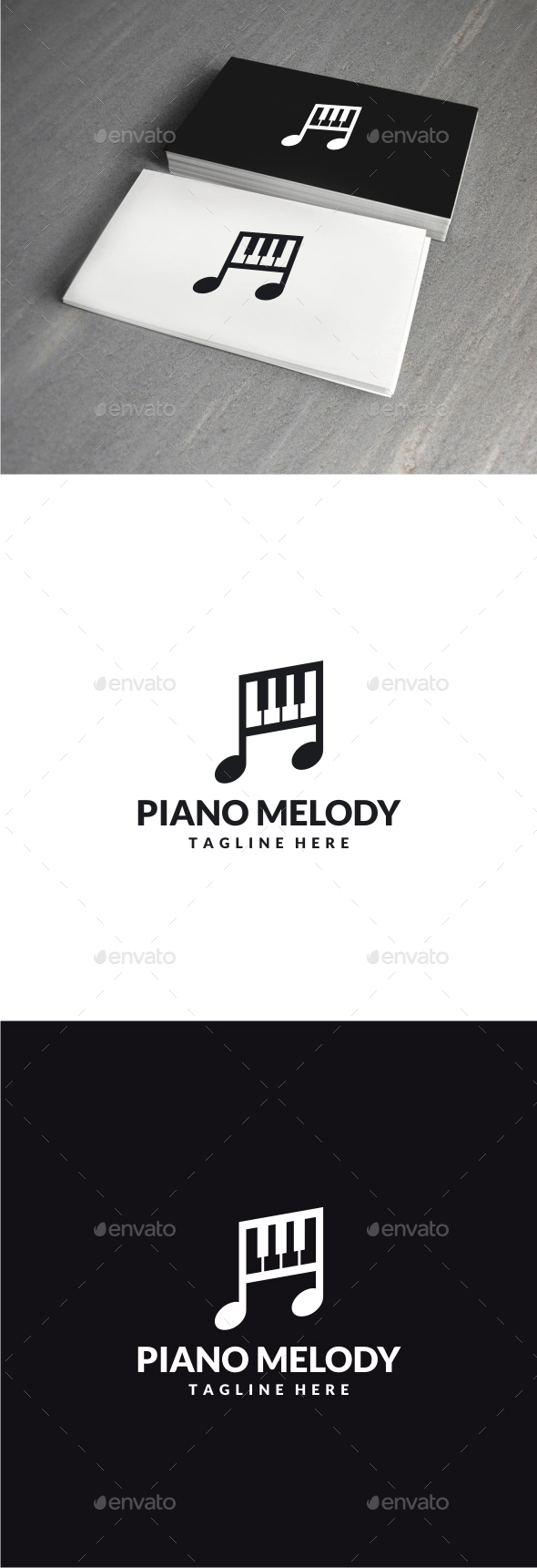 Piano Melody Logo - Symbols Logo Templates