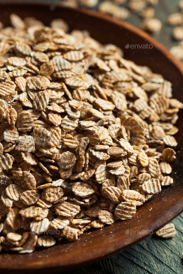 Organic Rolled Rye Flakes - Stock Photo - Images