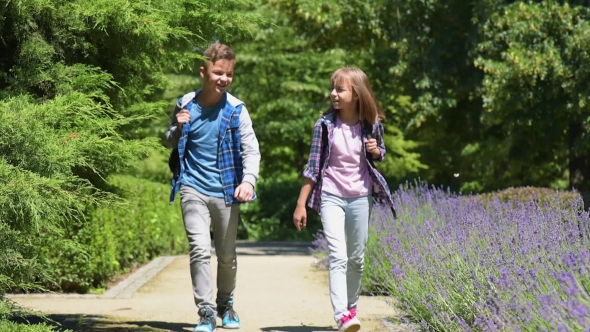 Child Walking In Park