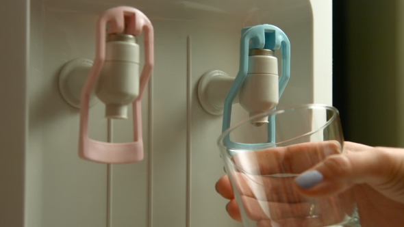 Filling Cup At Water Cooler, Water Dispenser alt
