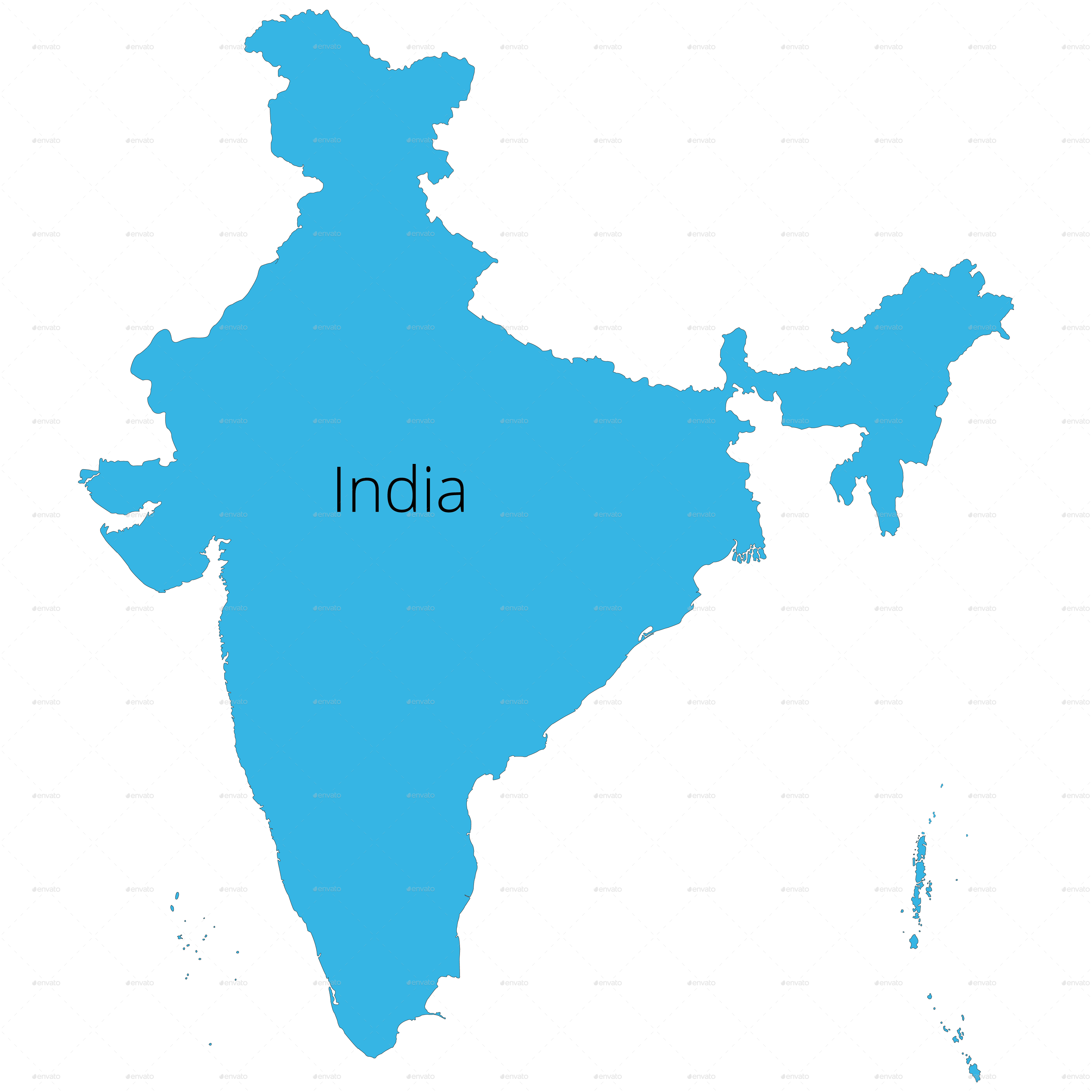 India States Map And Outline Vectors Graphicriver