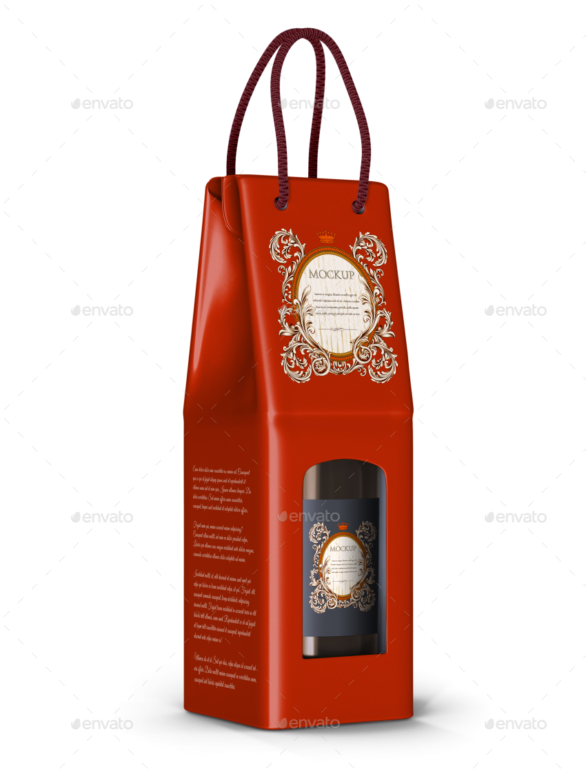 Download Rope Handle Wine Paper Bag Mockup by Fusionhorn | GraphicRiver