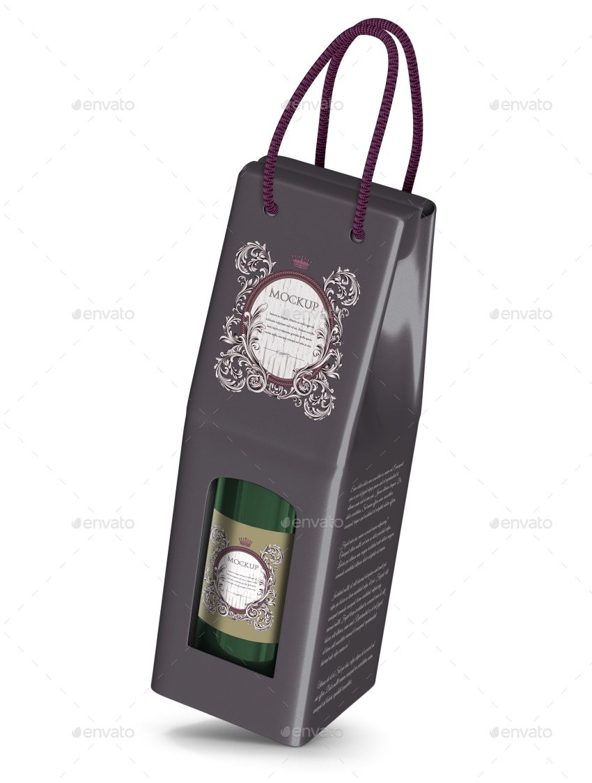 Download Rope Handle Wine Paper Bag Mockup by Fusionhorn | GraphicRiver