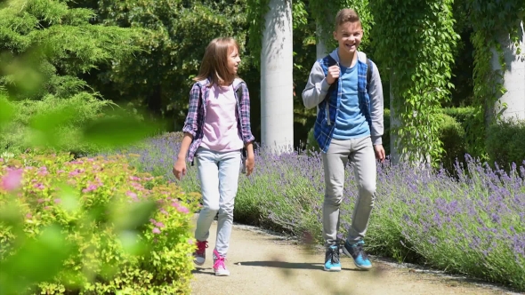 Child Walking In Park