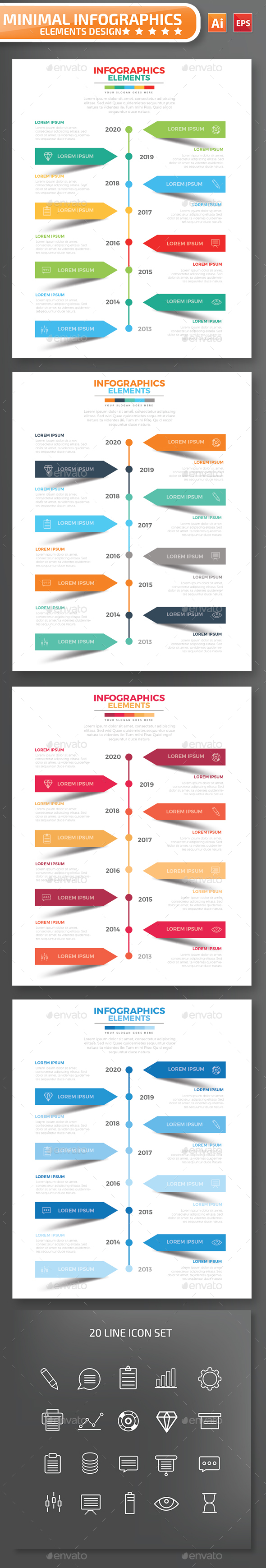 Minimal Timeline infographic Design