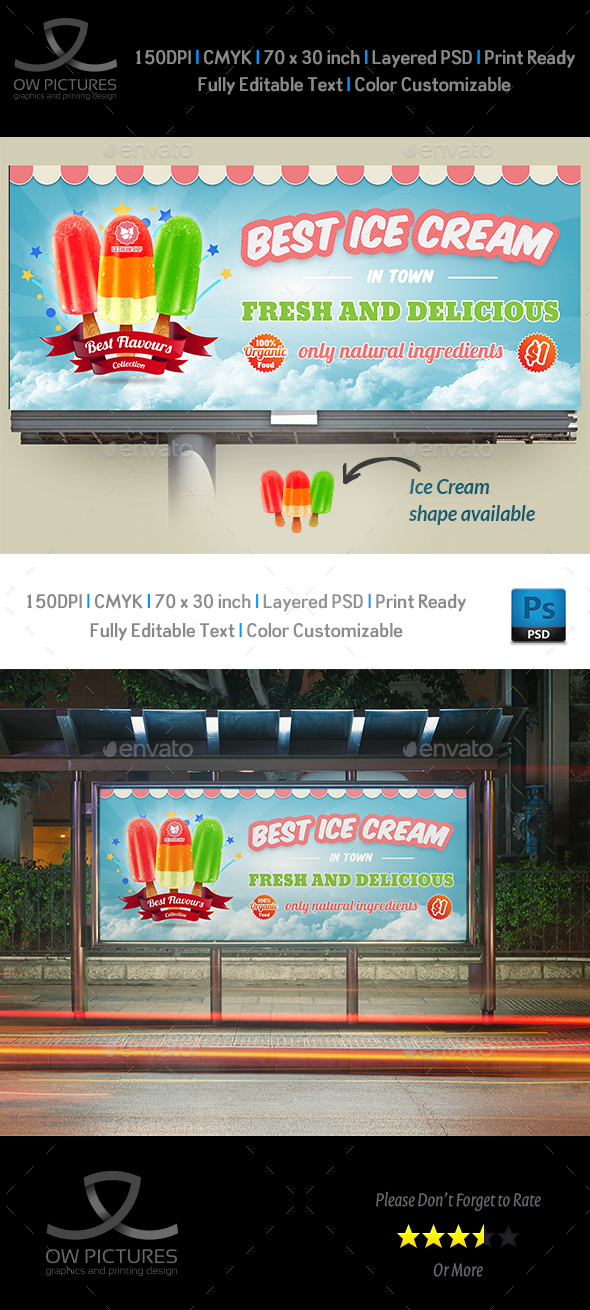 Ice Cream Billboard Template Vol.5