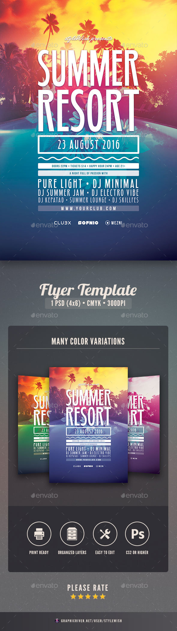Summer Resort Flyer - Concerts Events