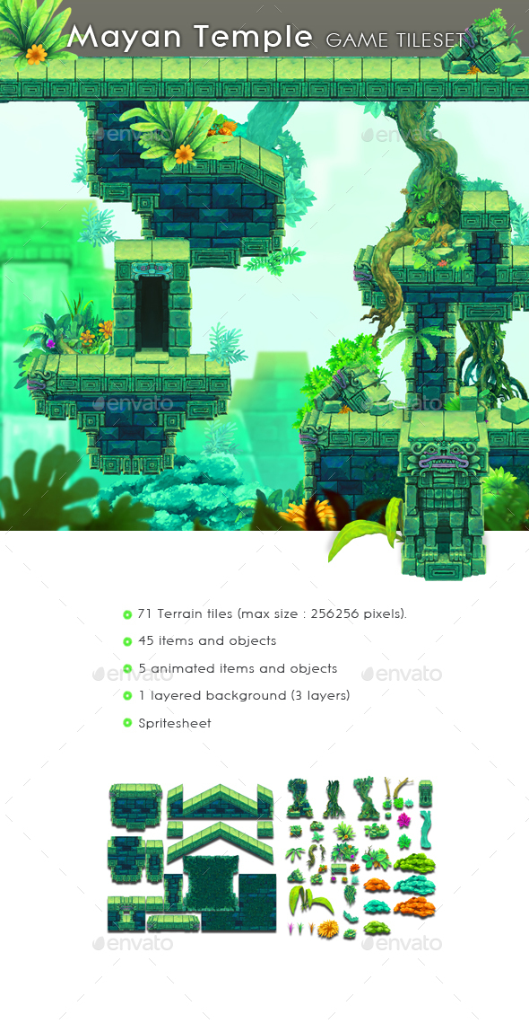 Mayan Temple - Game Tileset by LudicArts | GraphicRiver