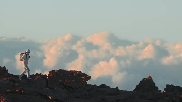 Travel Blogger World Exploring Famous Haleakala Volcano Mountain Hawaii Island alt