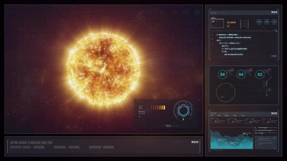 Digital Display Sci-Fi HUD - Orange Star