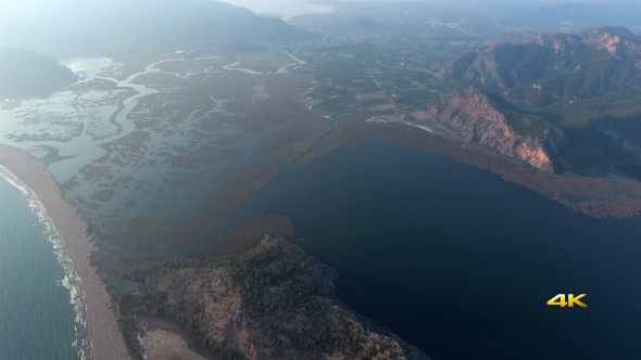 Aerial Delta River and Lakes alt