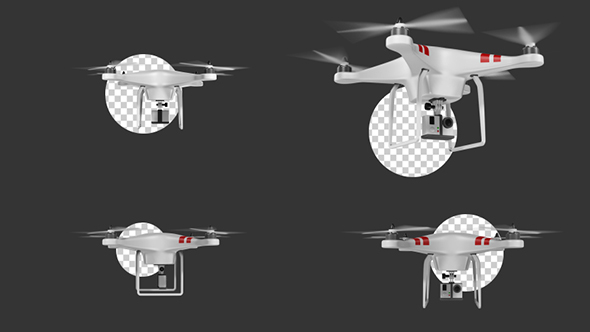 Quadcopter Drone Flying (4-Pack)