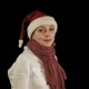 Pretty Girl in Red Christmas Santa Hat  - VideoHive Item for Sale