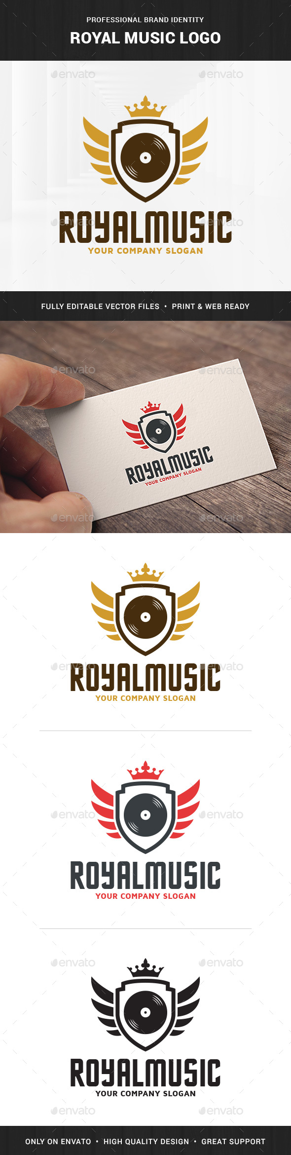 Royal Music Logo Template - Crests Logo Templates