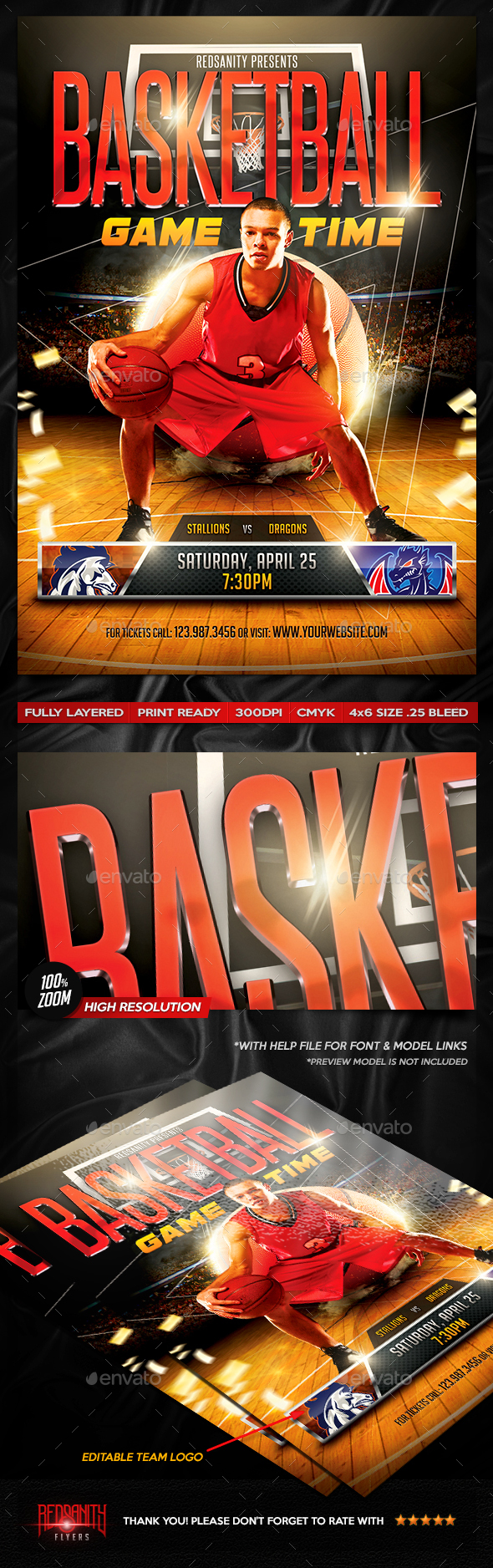 Basketball Game Time Flyer by Redsanity GraphicRiver