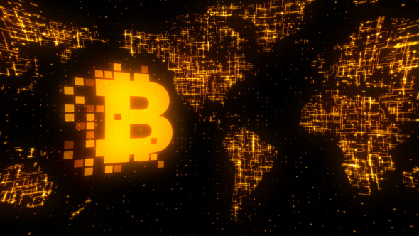 Bitcoin World Map Gold