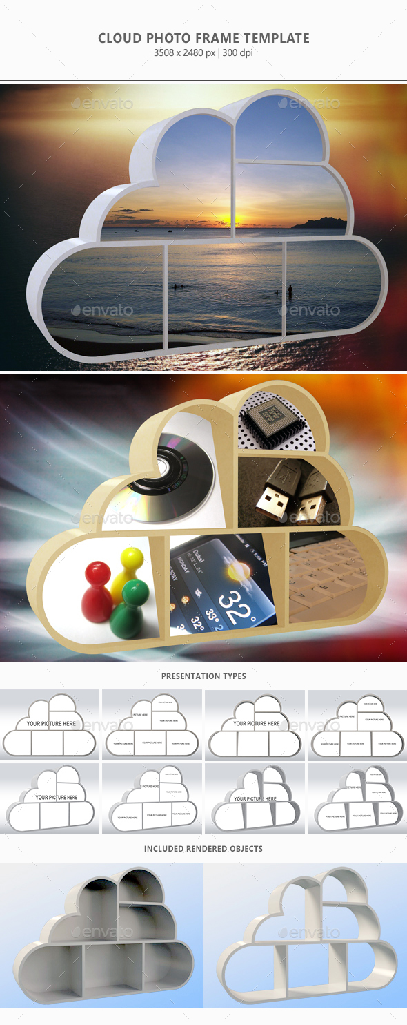 Cloud Photo Frame Template - Photo Templates Graphics