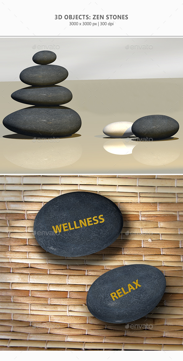 3D Zen-Stones - 3D Backgrounds