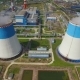 aerial view of power plant with large pipes - VideoHive Item for Sale