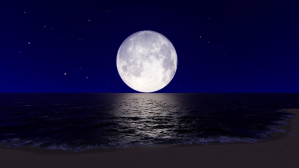 Full Moon Over The Sea By Lumionfootage Videohive