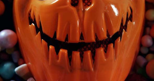 Halloween mask with sweet foods 4k alt