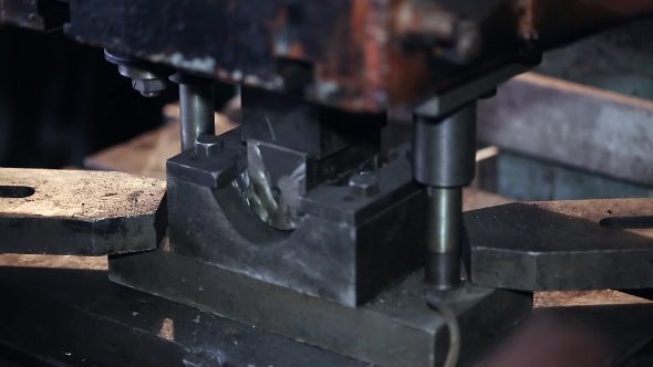 Worker Cleans The Stamp And Stamp Detail