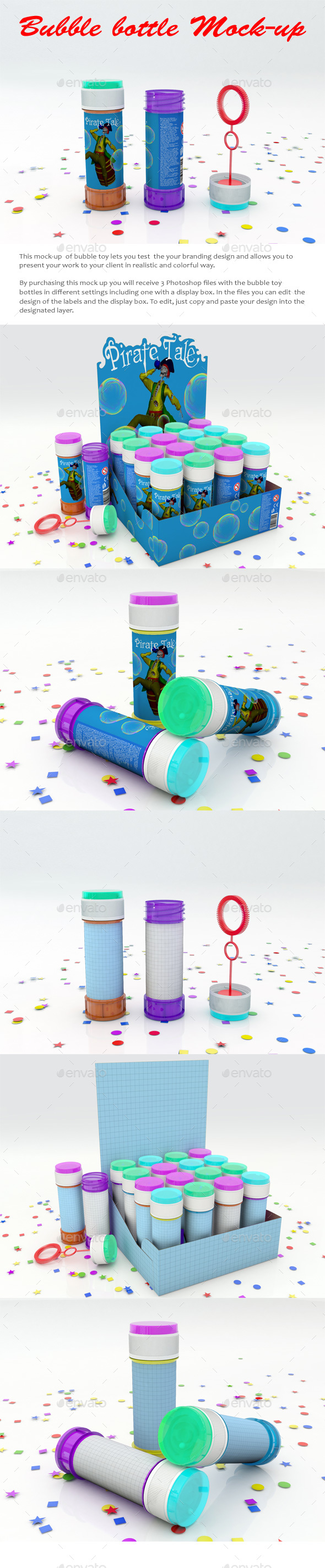 Soap Bubbles Bottle Mock-Up