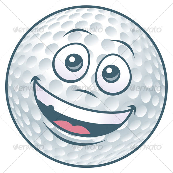 Cartoon Golf Ball Character