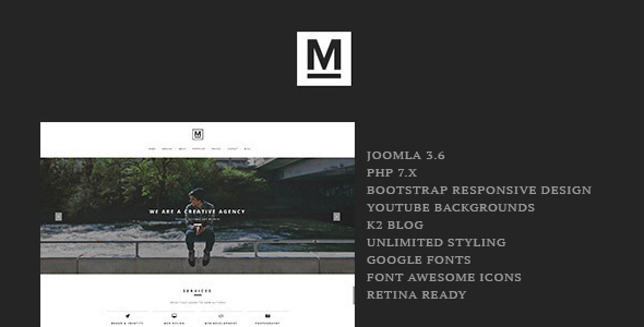 Max - Creative & Minimal One Page Joomla Template